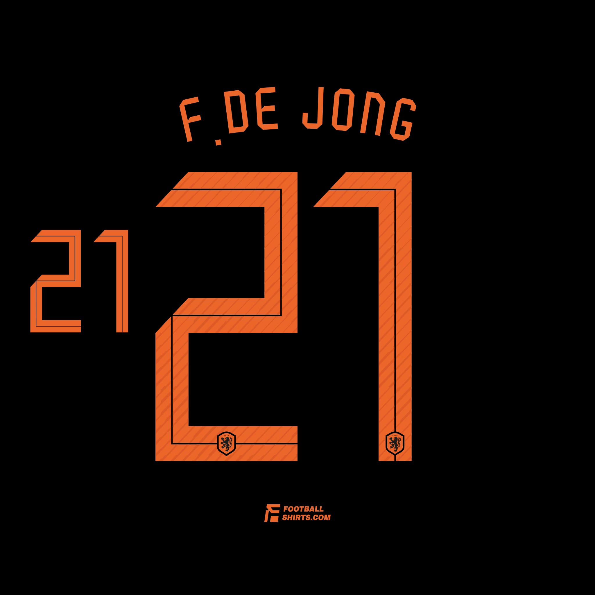 2020 Netherlands Away F.De Jong #21 | Official Name Set