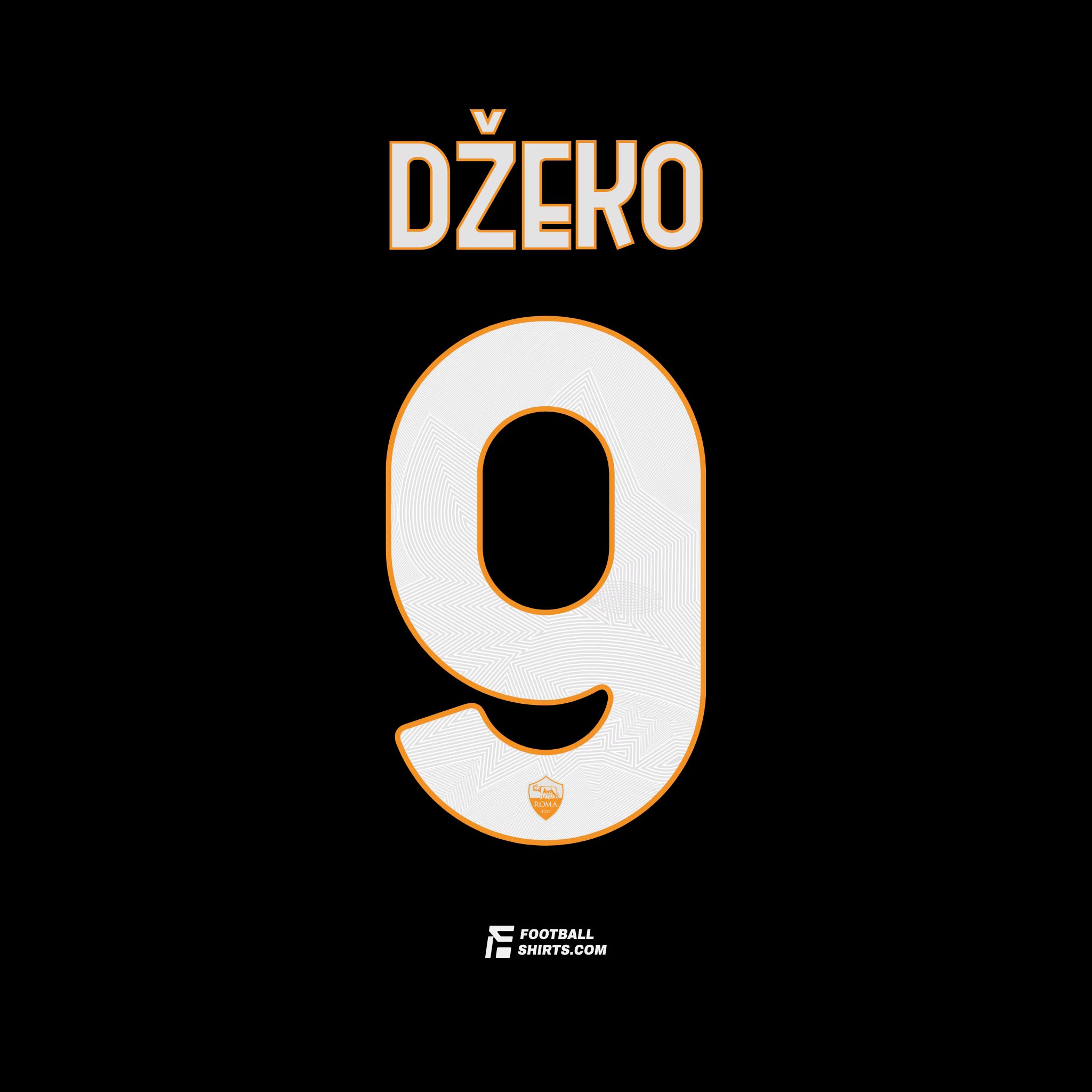 2020/21 AS Roma Home/Third Džeko #9 | Official Name Set