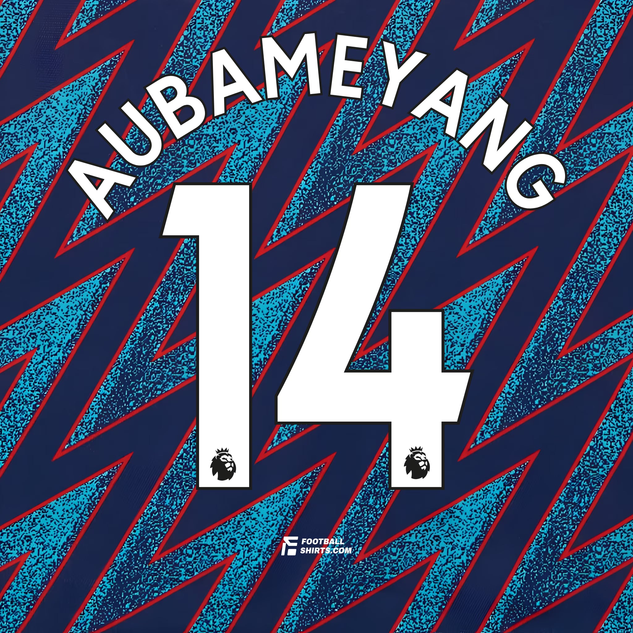 2017-22 Arsenal Heim/Auswärts/Drittes Aubameyang #14 | Offizieller Flock