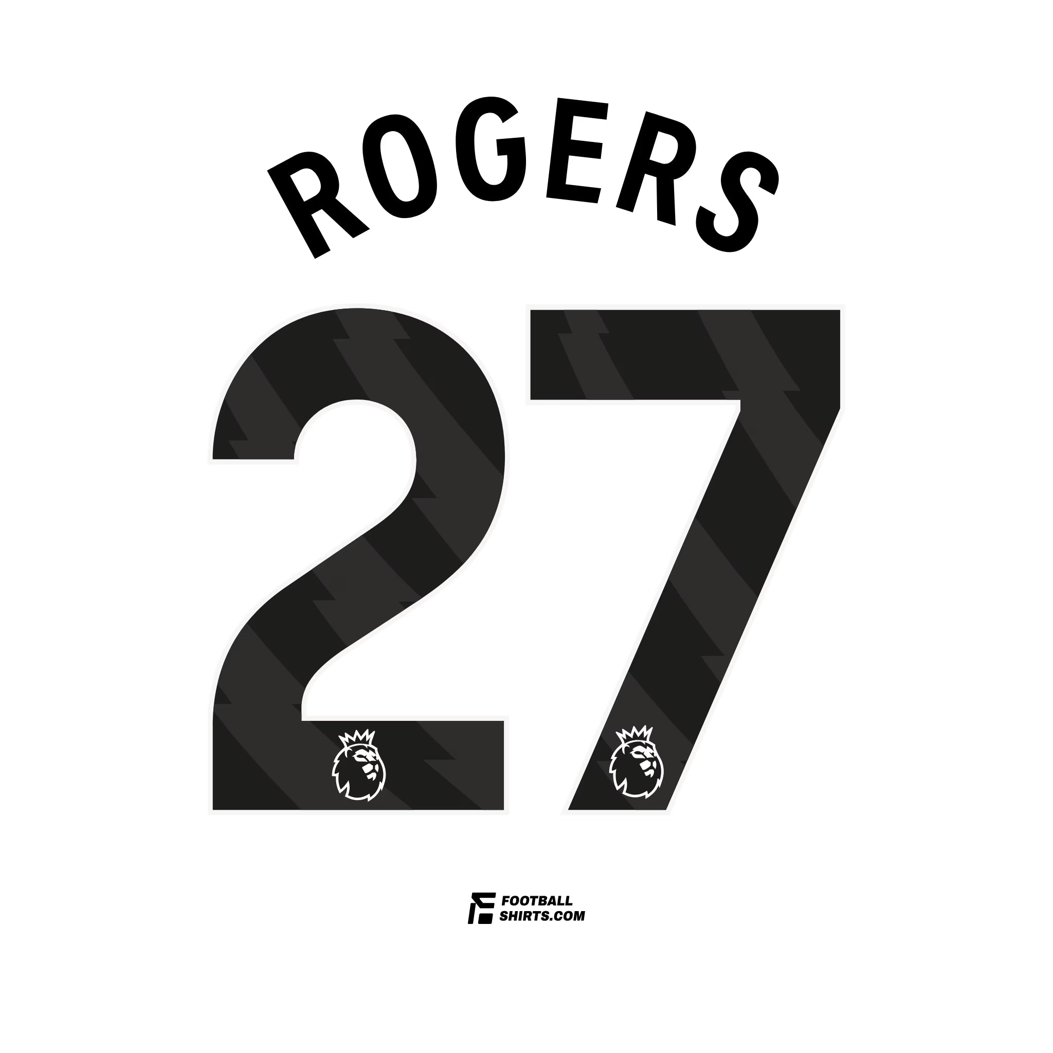 2023-25 Aston Villa Away Rogers #27 | Official Name Set