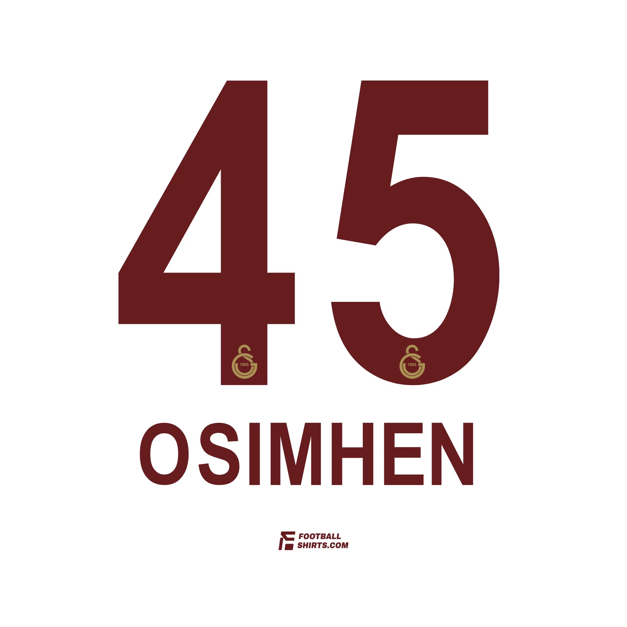 2024-26 Galatasaray Heim/Auswärts Osimhen #45 | Offizieller Flock