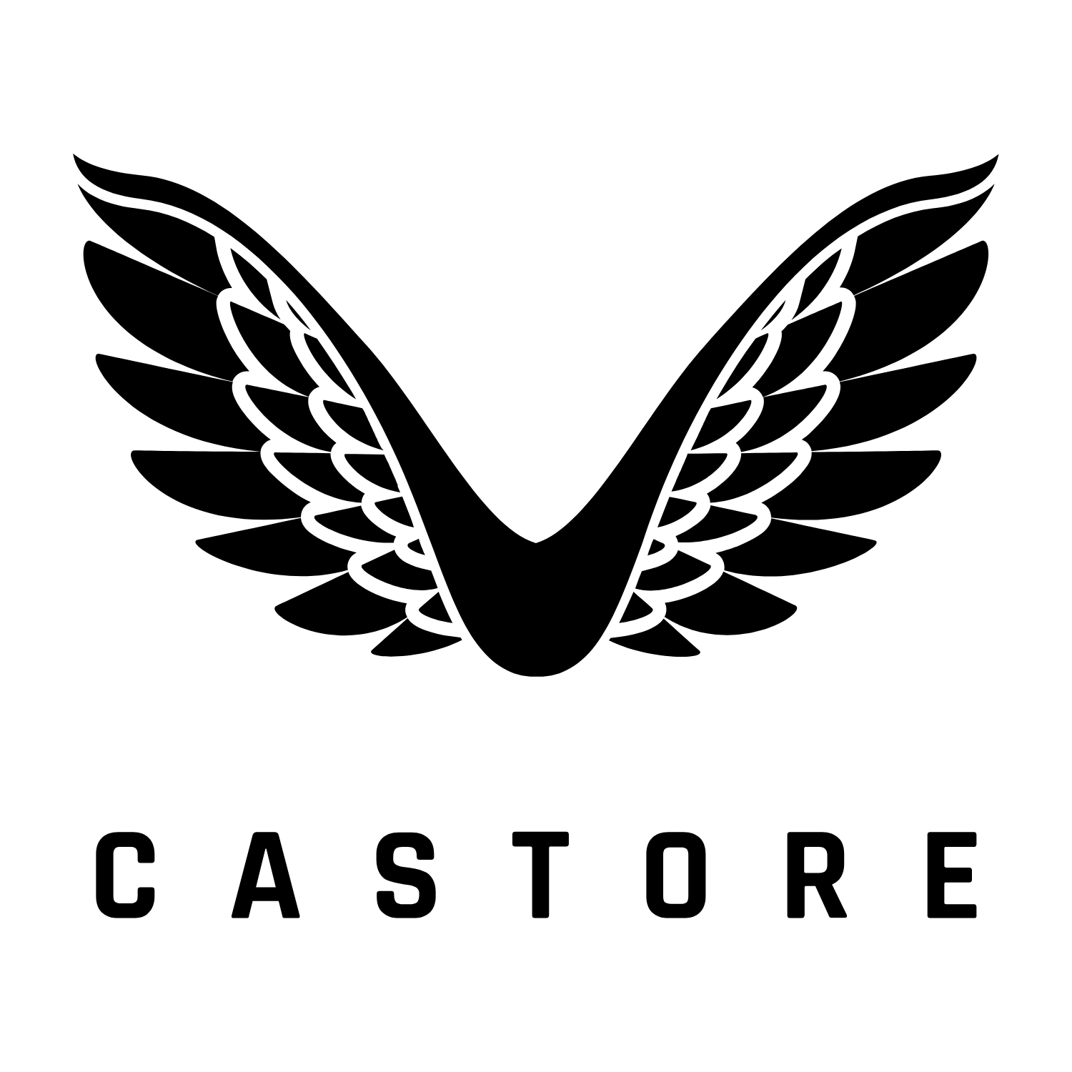 Schwarzes Castore Markenlogo (2025) – Premium-Fußballtrikot-Hersteller.