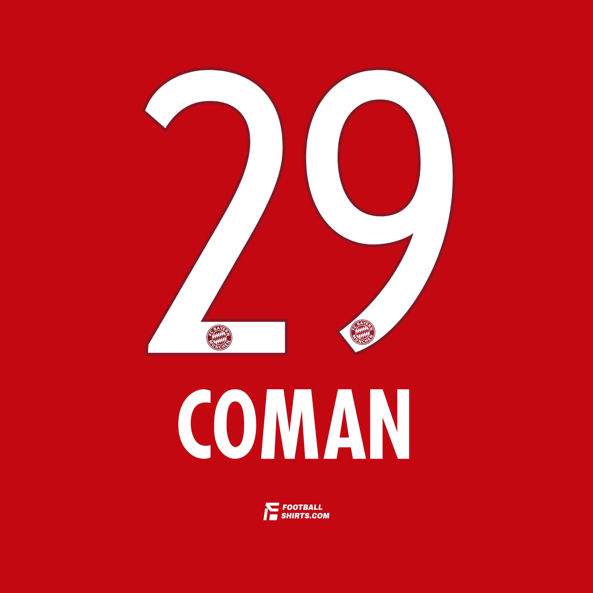 2015/16 Bayern Munich Home Coman #29 | Official Name Set