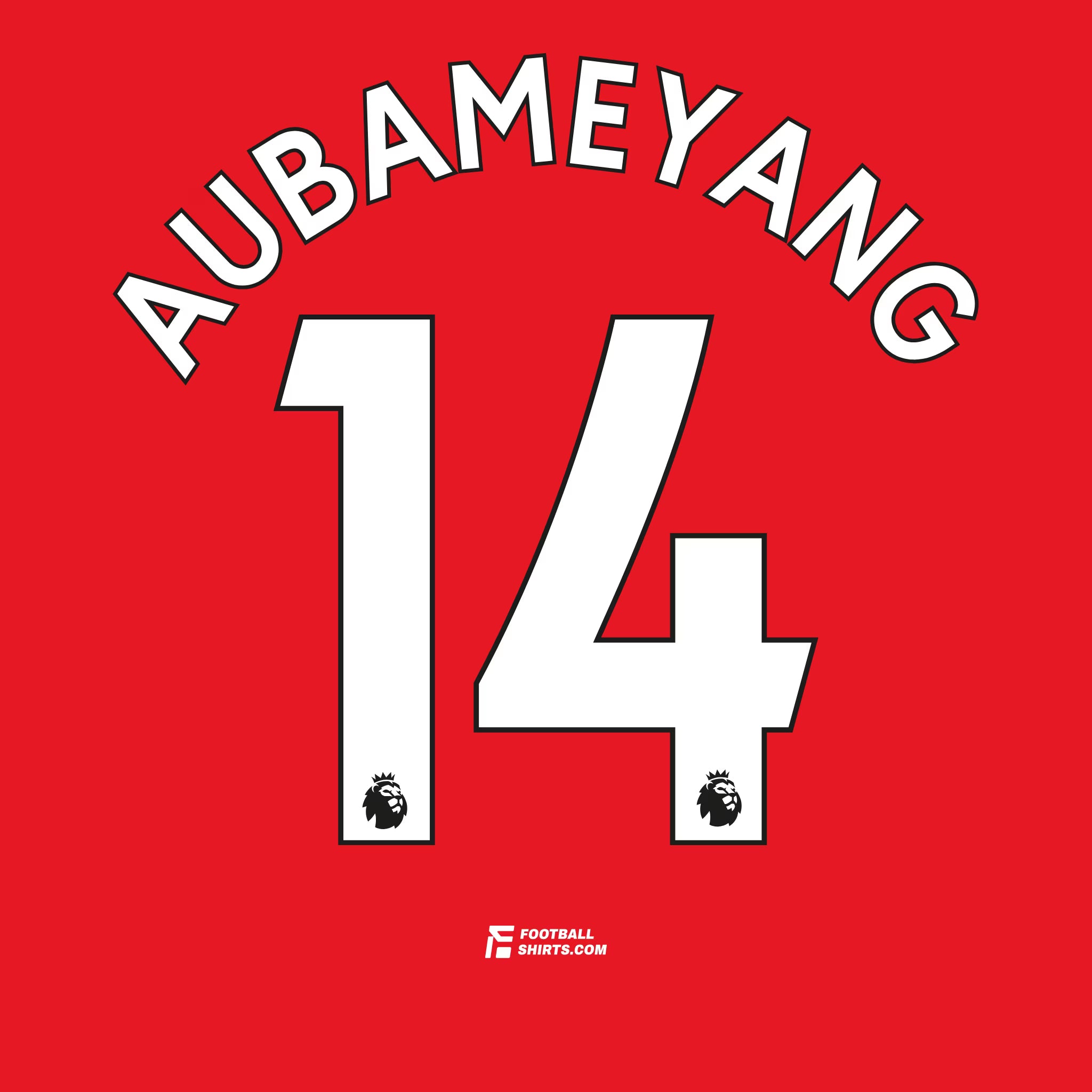 2017-22 Arsenal Heim/Auswärts/Drittes Aubameyang #14 | Offizieller Flock