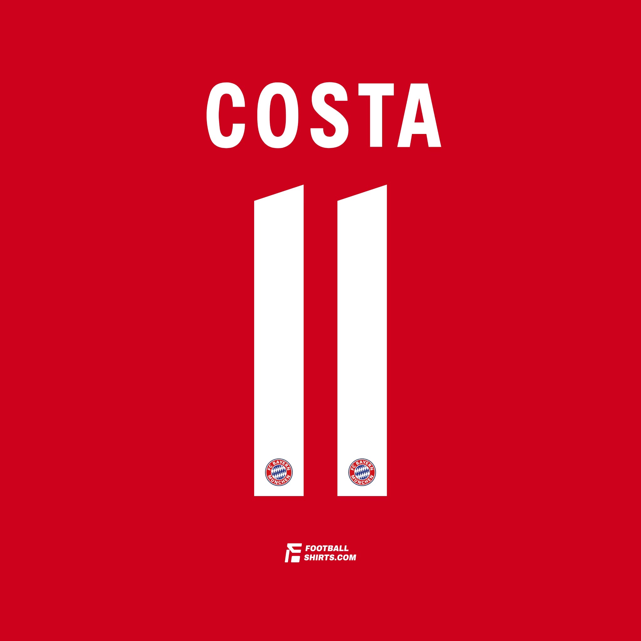 2020/21 FC Bayern Munich Home Costa #11 | Official Name Set