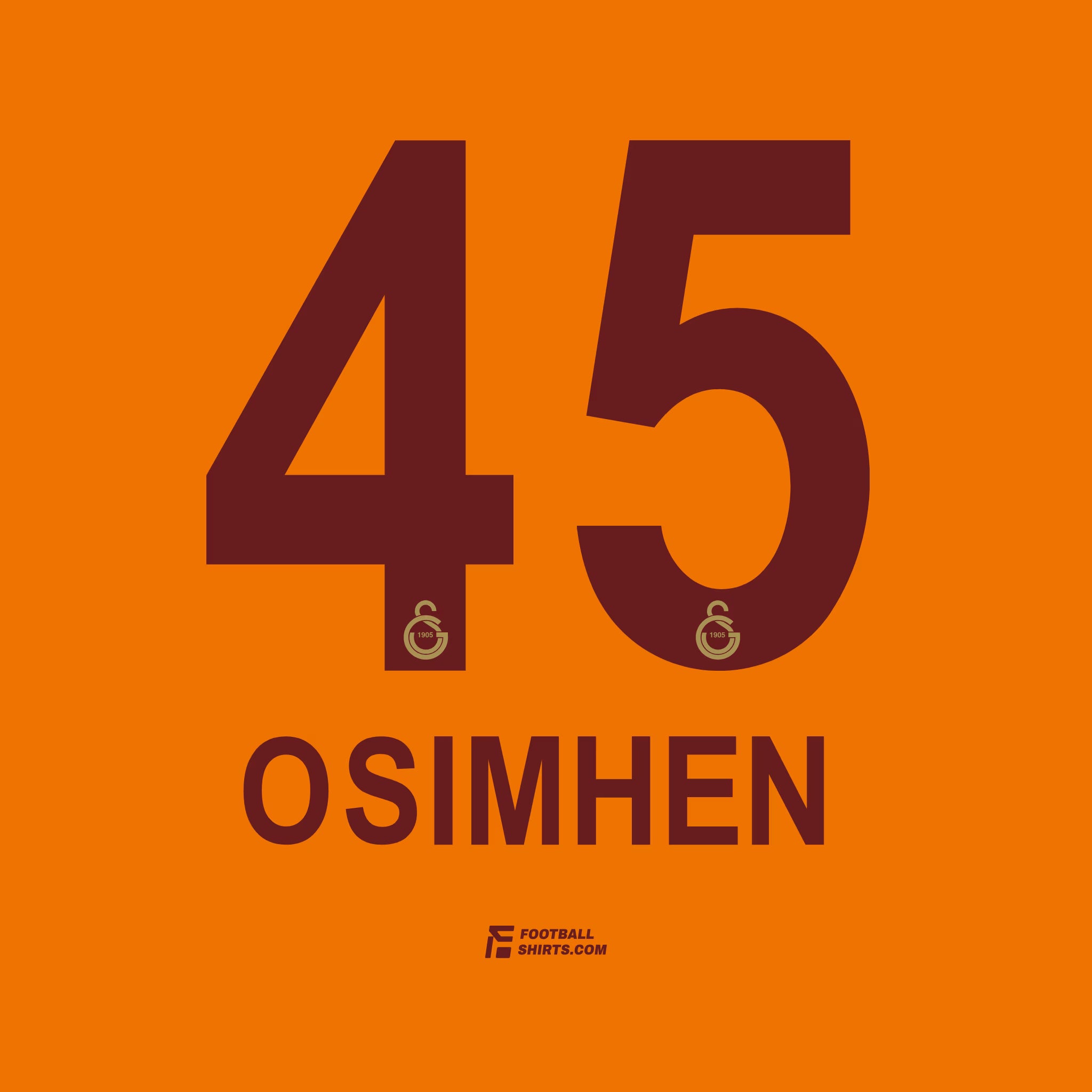 2024-26 Galatasaray Heim/Auswärts Osimhen #45 | Offizieller Flock