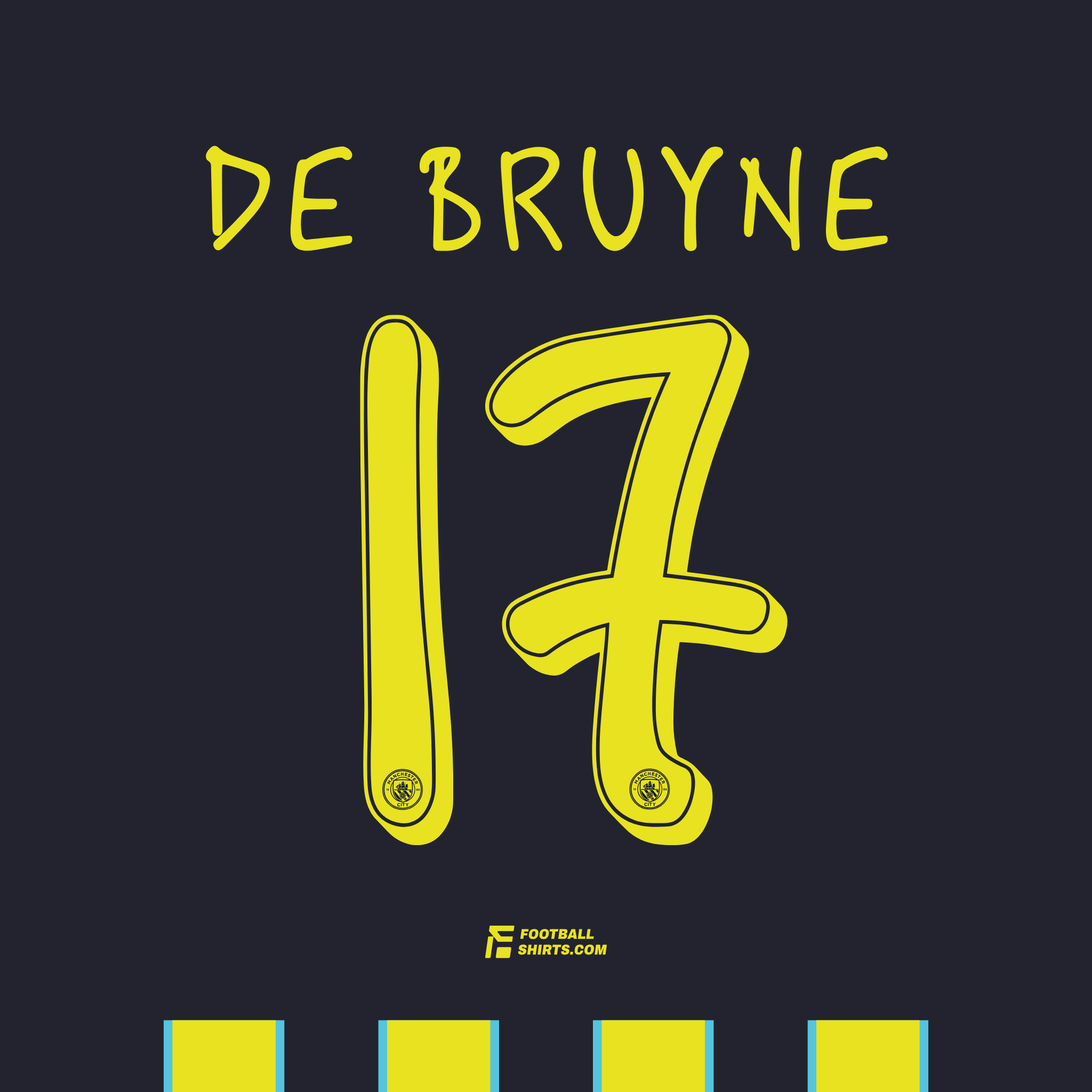 2024/25 Manchester City Cup Auswärts De Bruyne #17 | Offizieller Flock