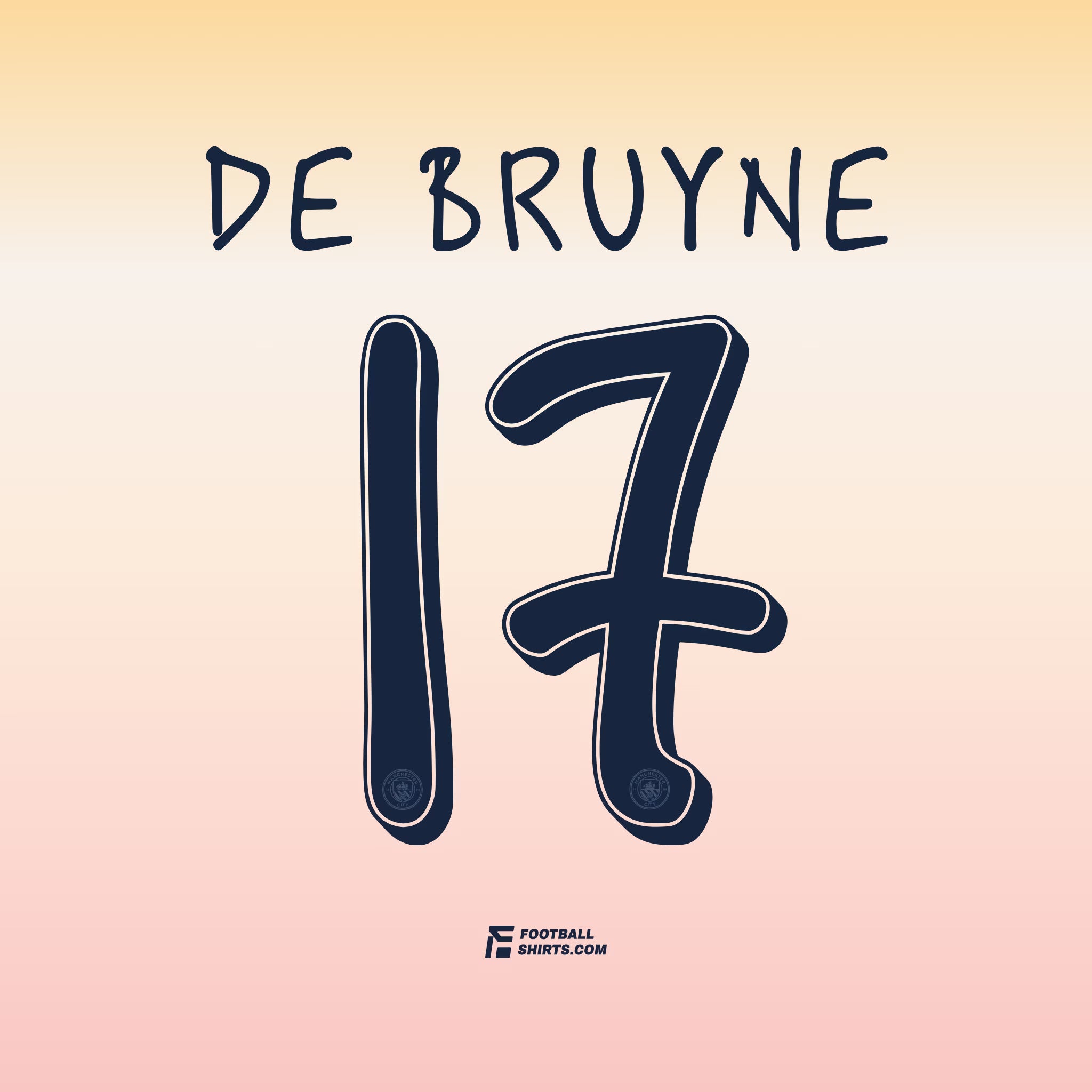 2024/25 Manchester City Cup Heim/Fourth De Bruyne #17 | Offizieller Flock
