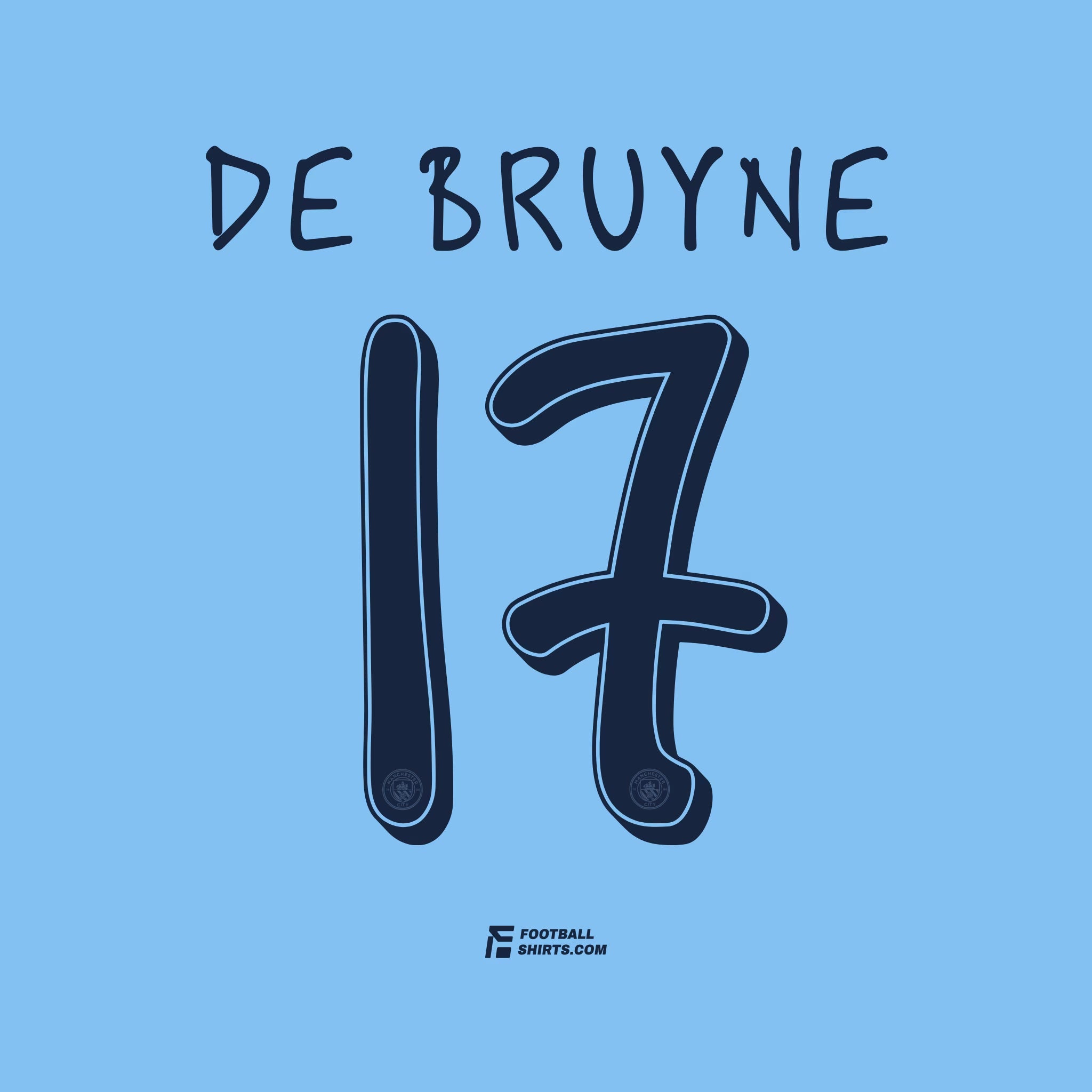2024/25 Manchester City Cup Heim/Fourth De Bruyne #17 | Offizieller Flock