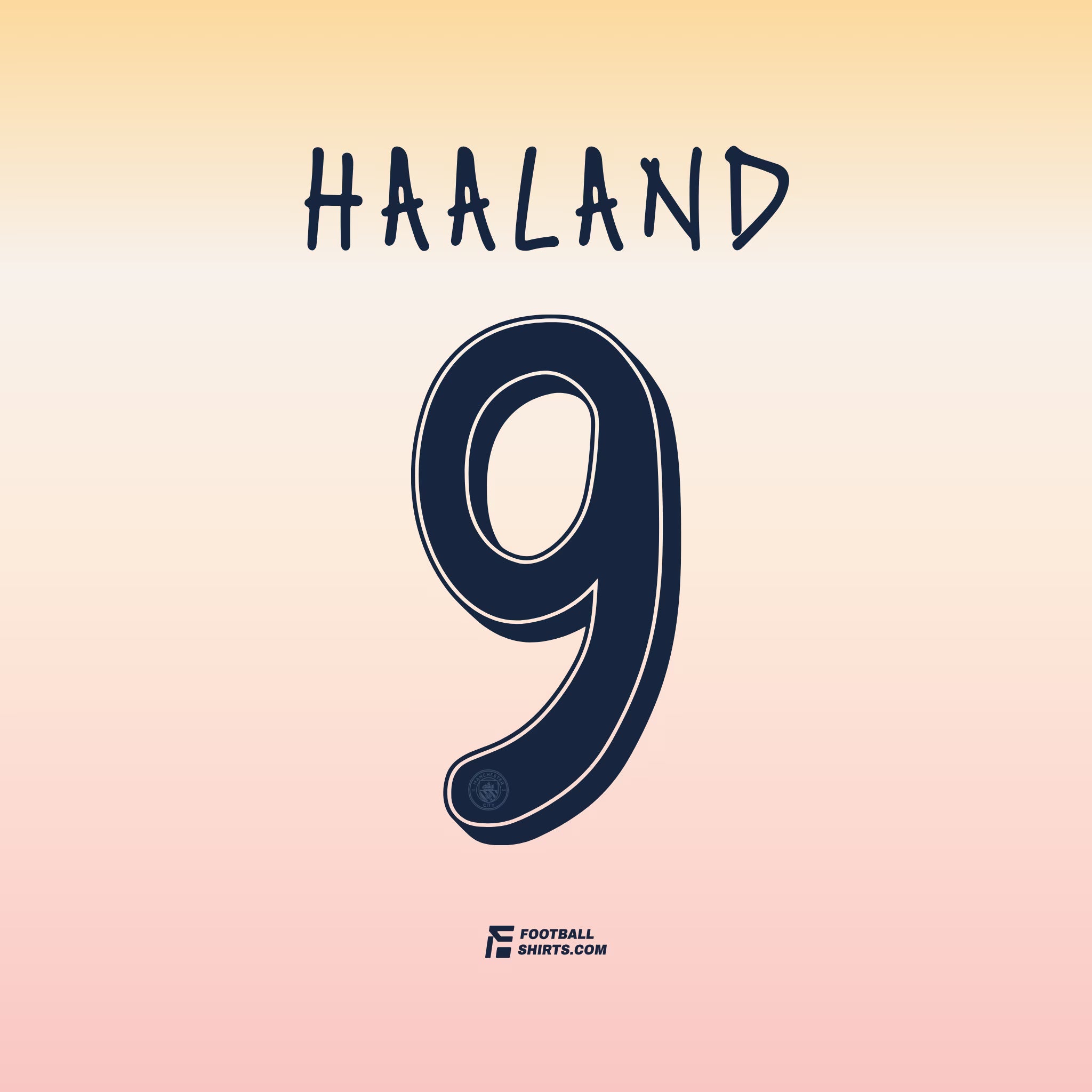 2024/25 Manchester City Cup Heim/Fourth Haaland #9 | Offizieller Flock