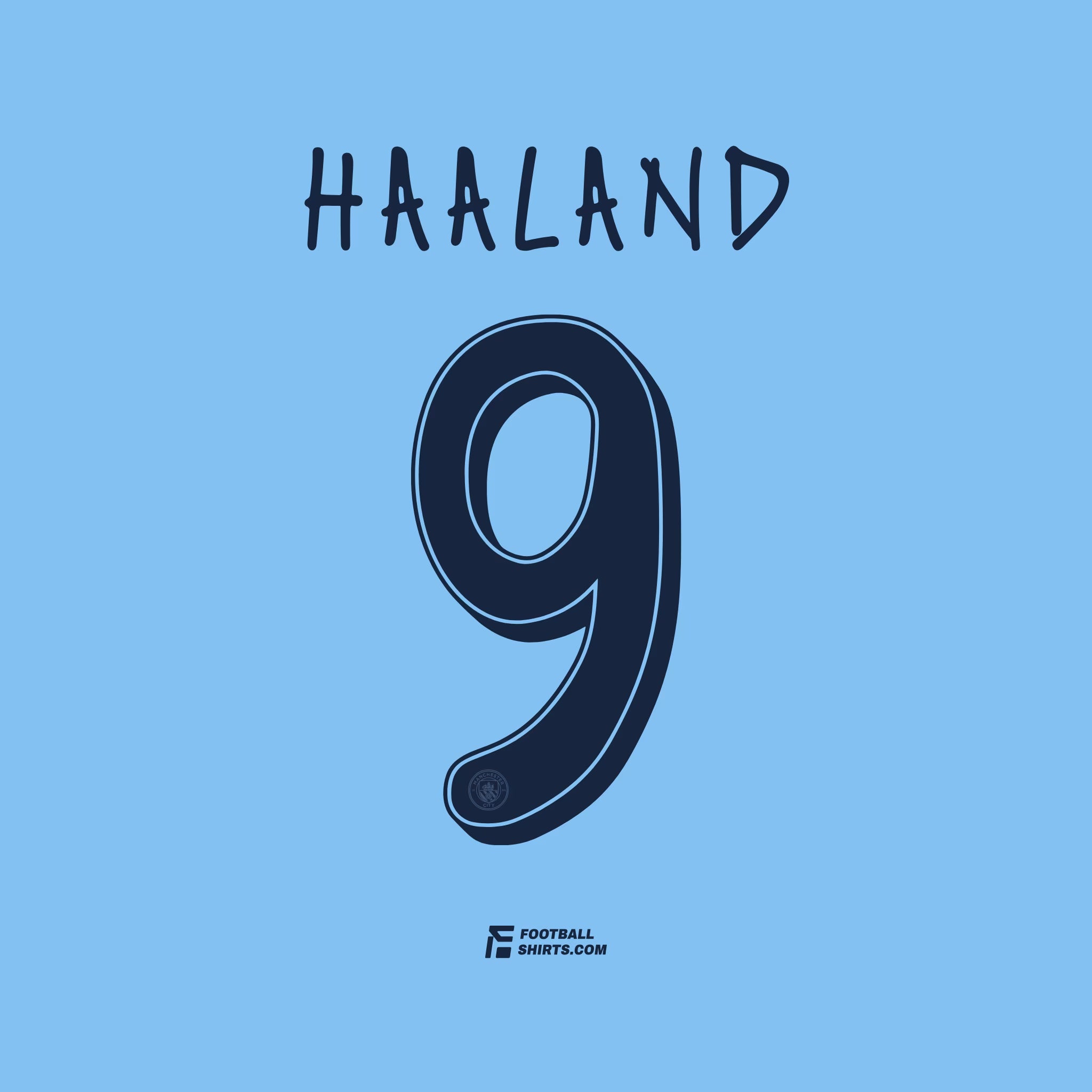 2024/25 Manchester City Cup Heim/Fourth Haaland #9 | Offizieller Flock